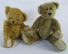2 teddy bears - Deans rag book bear & a musical 'Rainbow bears' bear handmade by J Blythe 1994