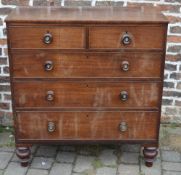 Victorian mahogany chest of drawers on turned legs