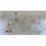 Selection of glassware inc cake stand,