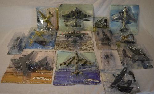 Various Amercom model aircraft including helicopters and aeroplanes