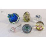 Assorted glass paperweights inc Wedgwood,