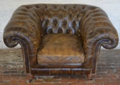 Chesterfield style leather armchair