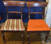 2 Victorian drop seat dining chairs