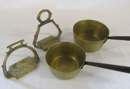 Brass pans and stirrups
