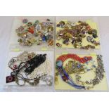 Various costume jewellery (4 trays)