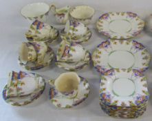 'Woodland' pattern New Chelsea Staffs part tea service approx 39 pieces (3 af)