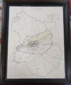 Old map of Louth by R K Dawson Ltd 30 cm x 38 cm (size including frame)