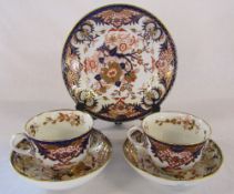 2 early 19th century Crown Derby cups and saucers with plate D 22 cm