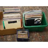 Quantity of records including a box of Elvis 45 singles,