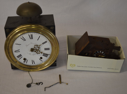 Francois Desire wall clock and a German cuckoo clock (AF)