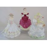 3 Coalport figurines - The Goose girl,