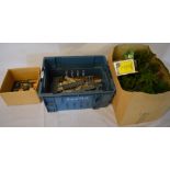 Quantity of model railway scenery including trees/flock, gates and posts,