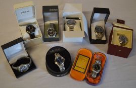 Various gents wristwatches including Citizen, Pulsar,