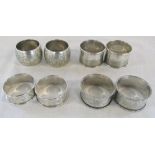 Four pairs of silver napkin rings inc Birmingham 1946 & Sheffield 1977 total weight 4.