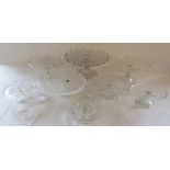 Selection of glass cake stands inc Waltherglas