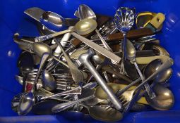 Large selection of mixed stainless steel / silver plated cutlery