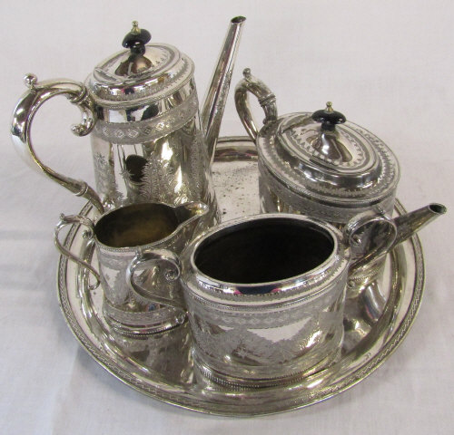 Silver plate tea and coffee set