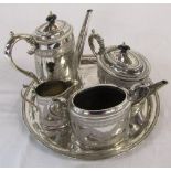 Silver plate tea and coffee set