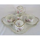 Cabaret tea service comprising of teapot, sugar bowl, jug,