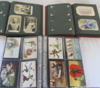 3 assorted postcard albums inc Royalty, children's cards, greeting cards,