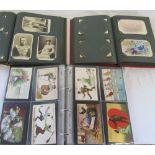3 assorted postcard albums inc Royalty, children's cards, greeting cards,
