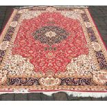 Red ground Keshan carpet 2.8m by 2.