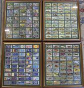 4 sets of framed tea cards 45 cm x 50 cm