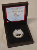 Boxed birth of Prince George silver commemorative coin.