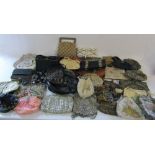 Collection of vintage handbags, evening bags and purses inc beaded,