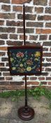 Victorian pole screen with needlepoint tapestry (repair to pole)
