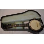 Cased 'Reliance' mandolin/banjolin