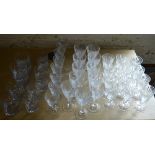 Large quantity of drinking glasses,
