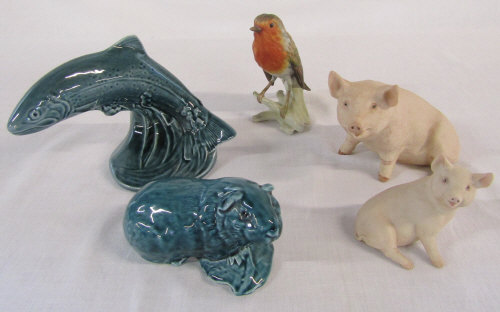 Aynsley 'Piggy' and 'Piglet' figures,