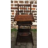 Early 20th century metamorphic child's high chair