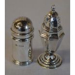 2 silver pepper pots, total approx weight 3.