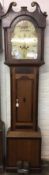 Victorian 8 day longcase clock with painted dial in an oak & mahogany veneer case H205cm