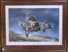 Limited edition print 'Evergreen Wessex' by Michael Rondet 268/300 signed by Wing Commander Keith