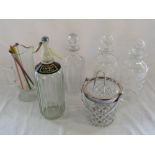 Assorted drink related glassware inc decanters,