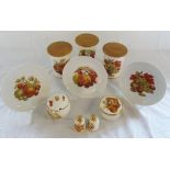 Crown Devon Fieldings kitchenware & 3 plates by Tirschenreuth Bavaria Germany