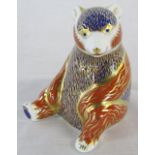 Royal Crown Derby paperweight of a bear with gold stopper