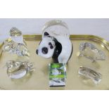 Wedgwood glass Panda paperweight,