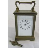 Brass carriage clock (height excluding the handle 11 cm)