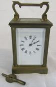 Brass carriage clock (height excluding the handle 11 cm)