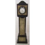 Miniature quilled grandfather clock encasing a silver pocket watch (missing glass) Birmingham