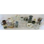 Various ceramics and glassware inc Buckingham Palace,