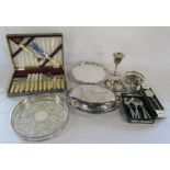 Various silver plate inc trays,