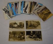 Various postcards including 4 of the Louth Flood