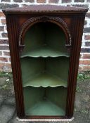 Georgian style open front corner cupboard with shaped shelves H 91cm W 50cm