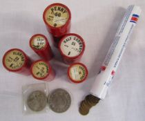 Selection of old coins inc pennies, florins,