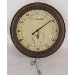 Bakelite/metal 'Seconds' wall clock timer for photographic dark room D 32 cm